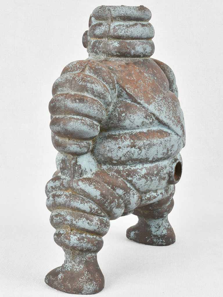 Large Michelin Bibendum from an air compressor with blue patina 14¼"