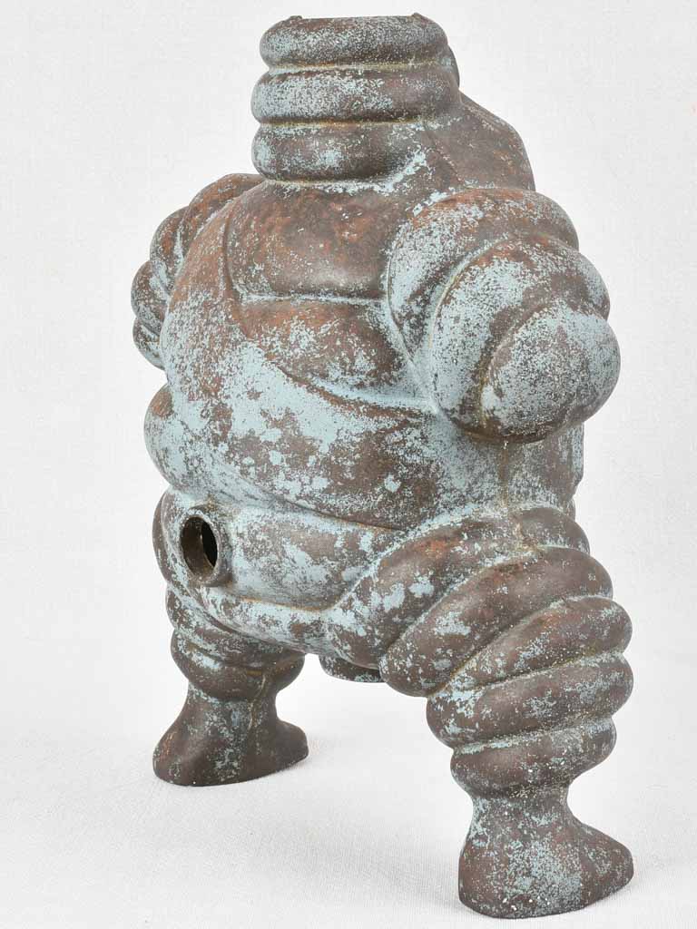 Large Michelin Bibendum from an air compressor with blue patina 14¼"