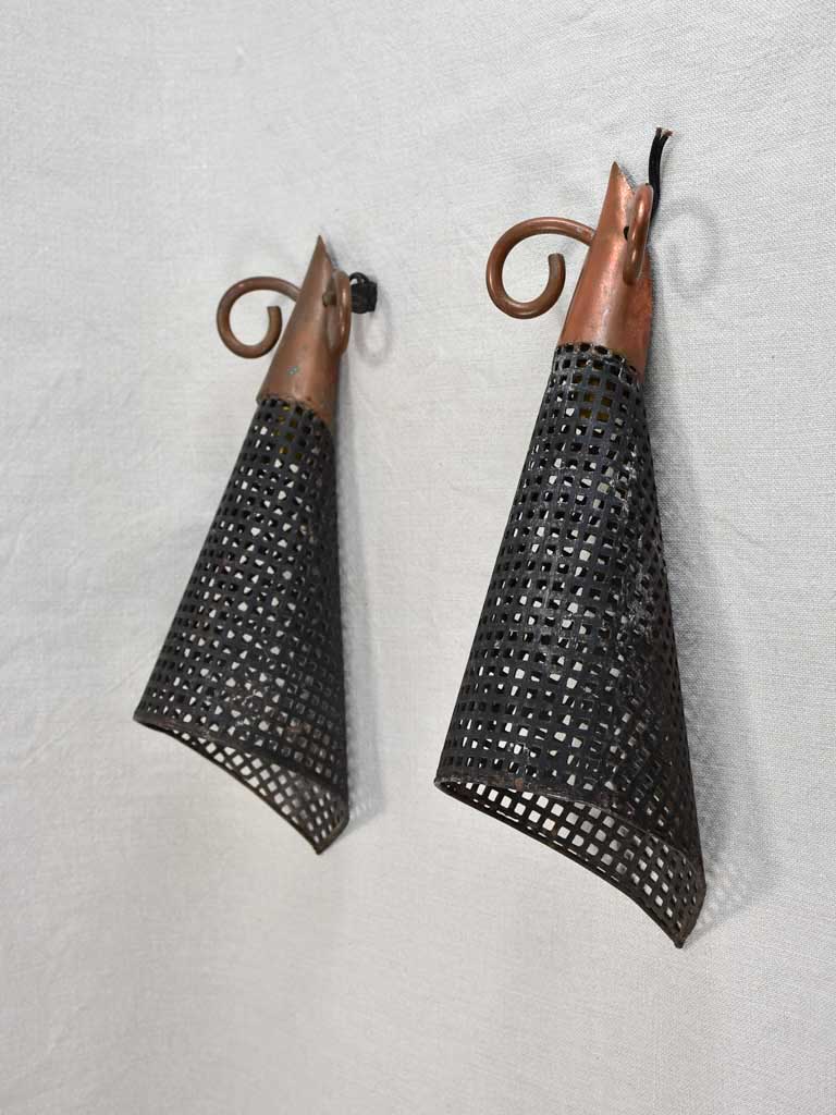 Pair of mid-century wall sconces - attributed to Jacques Biny 14½"