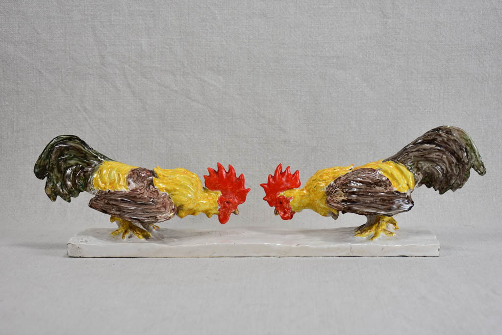 Charming Earthenware Rooster-Themed Decoration