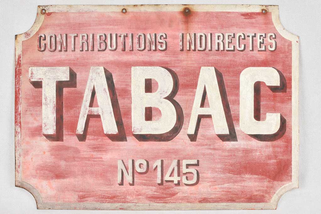 Large antique French tobacco sign 22¾" x 32"