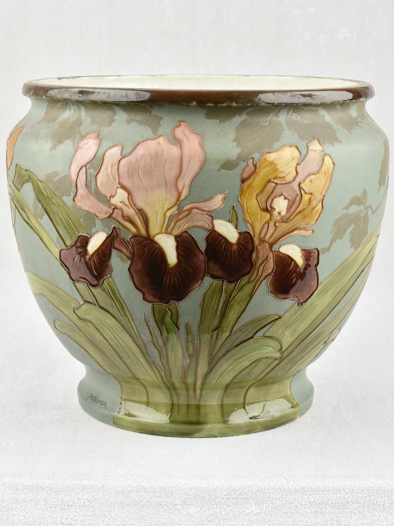 Antique French ceramic cachepot by Walter