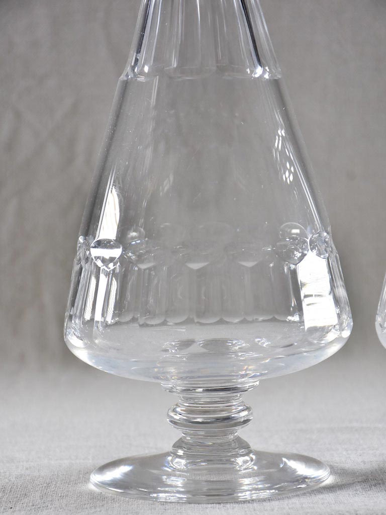 Pair of 1940's crystal carafes 15¼"