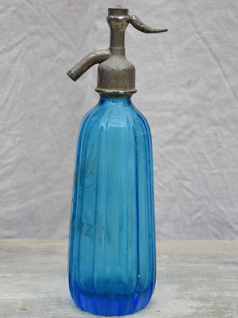 Vintage Esperaza seltzer bottle - blue