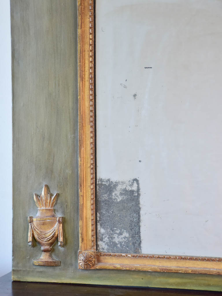 RESERVED Large 19th century Louis XVI style trumeau mirror 47¾" x 58¼"