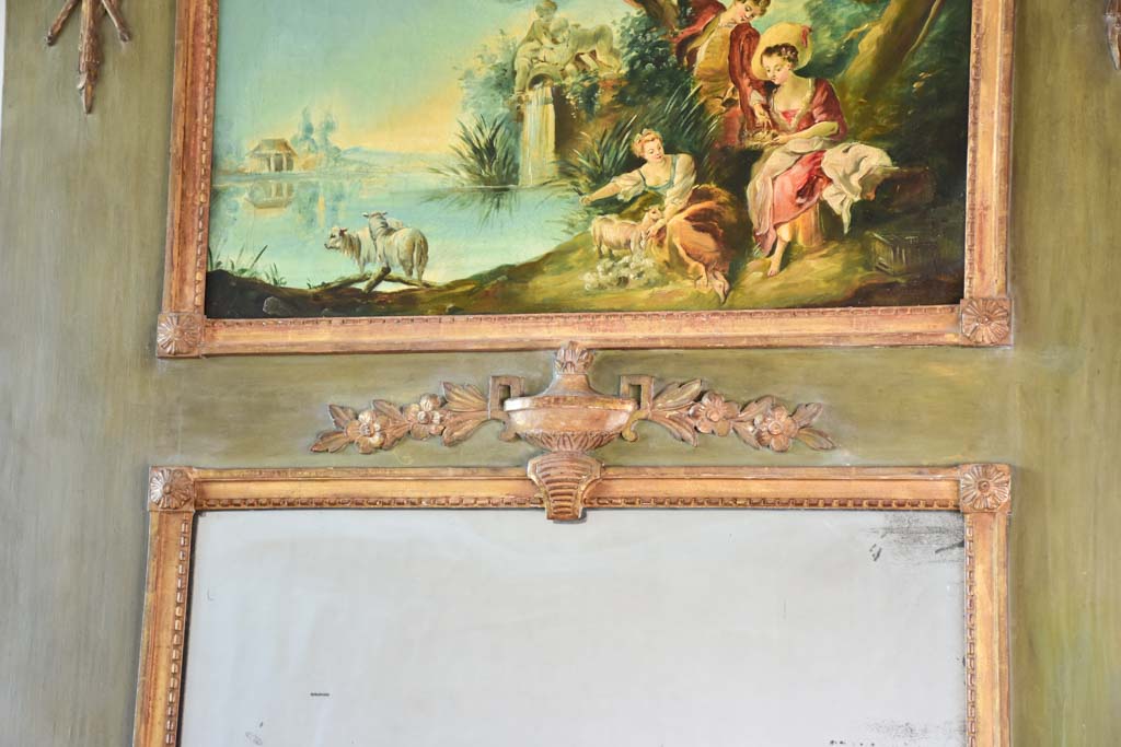 RESERVED Large 19th century Louis XVI style trumeau mirror 47¾" x 58¼"