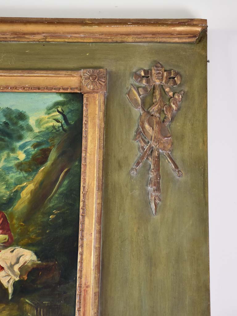 RESERVED Large 19th century Louis XVI style trumeau mirror 47¾" x 58¼"
