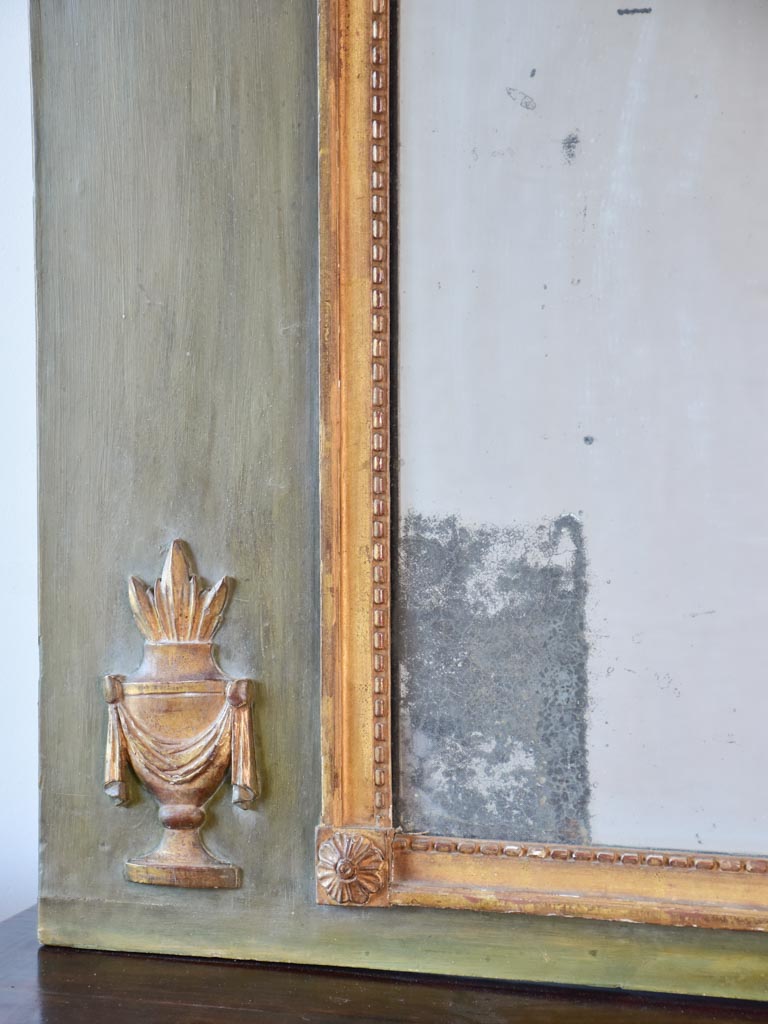 RESERVED Large 19th century Louis XVI style trumeau mirror 47¾" x 58¼"