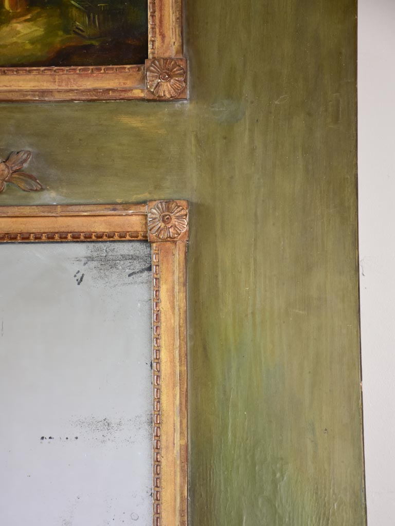RESERVED Large 19th century Louis XVI style trumeau mirror 47¾" x 58¼"