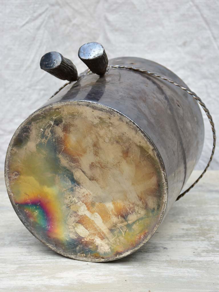 Antique silver plate ice bucket with tie
