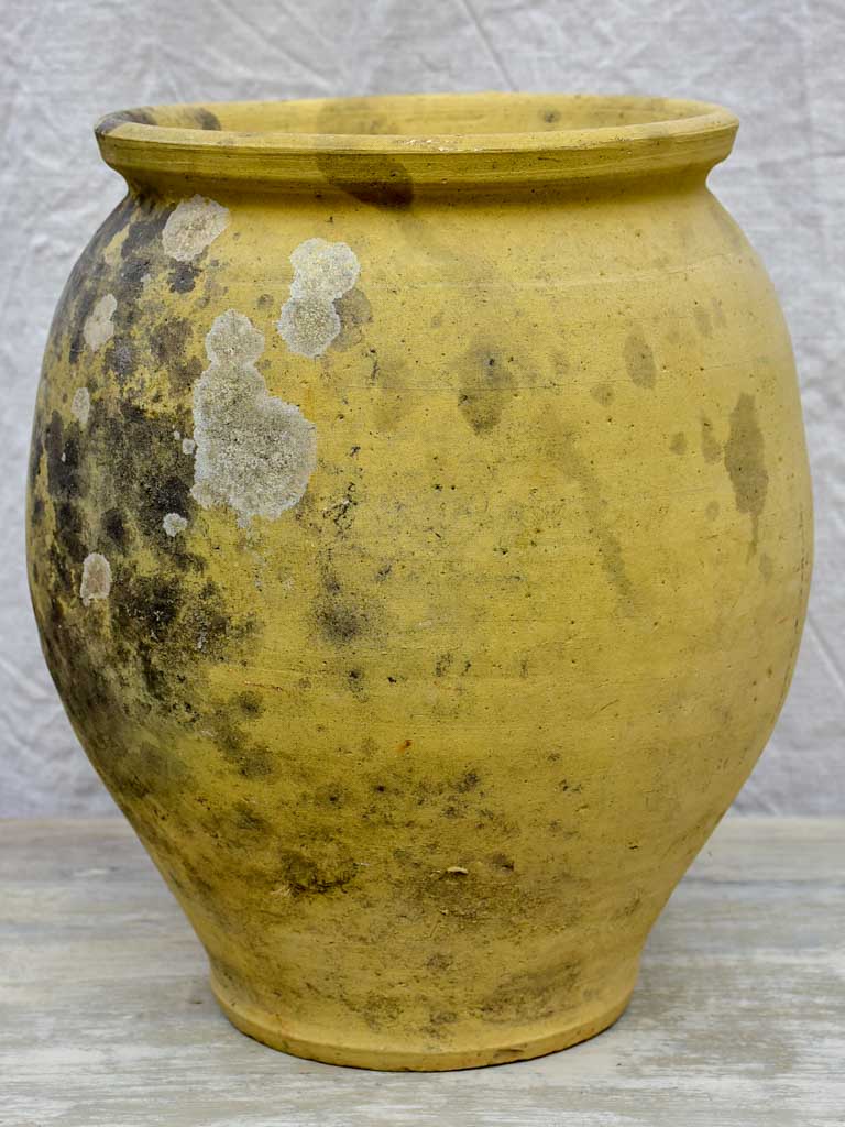Large antique French confit pot, un-glazed 14½"
