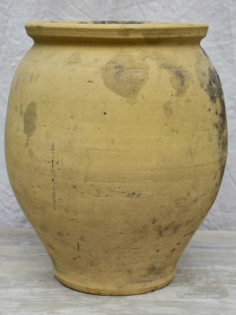 Large antique French confit pot, un-glazed 14½"