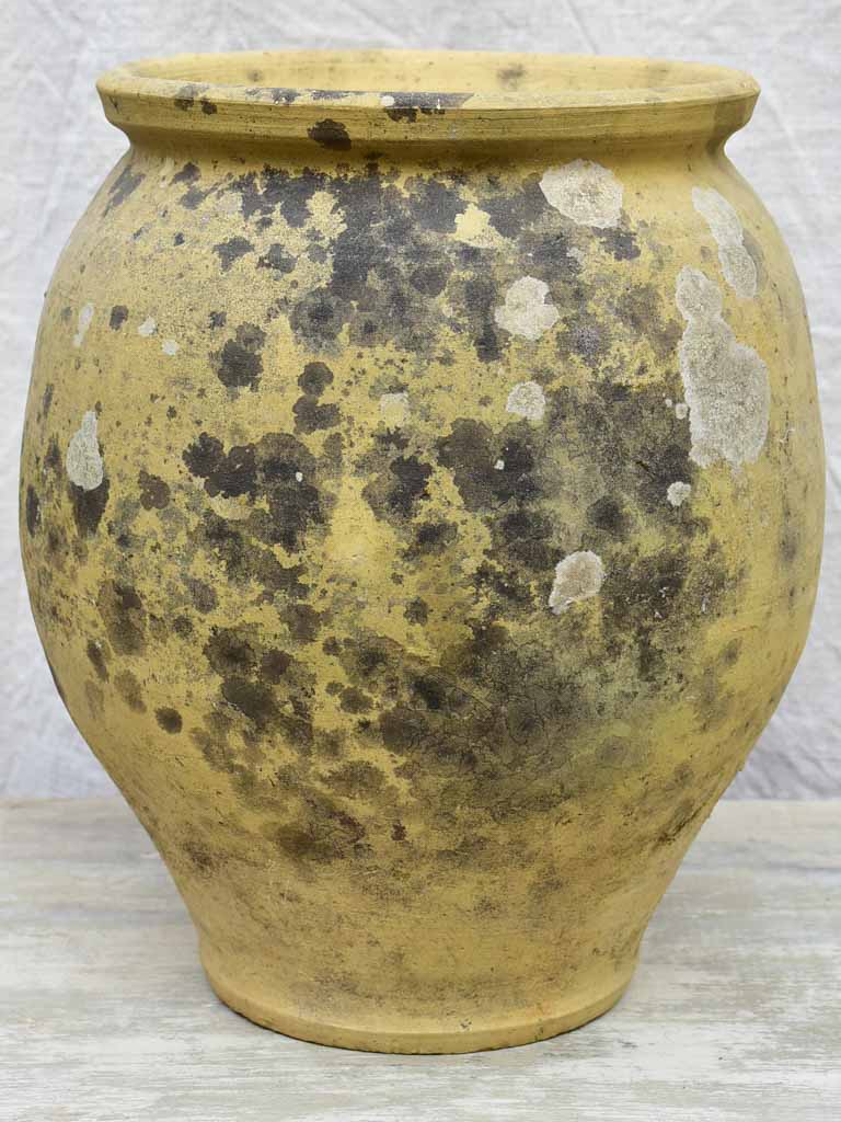 Large antique French confit pot, un-glazed 14½"