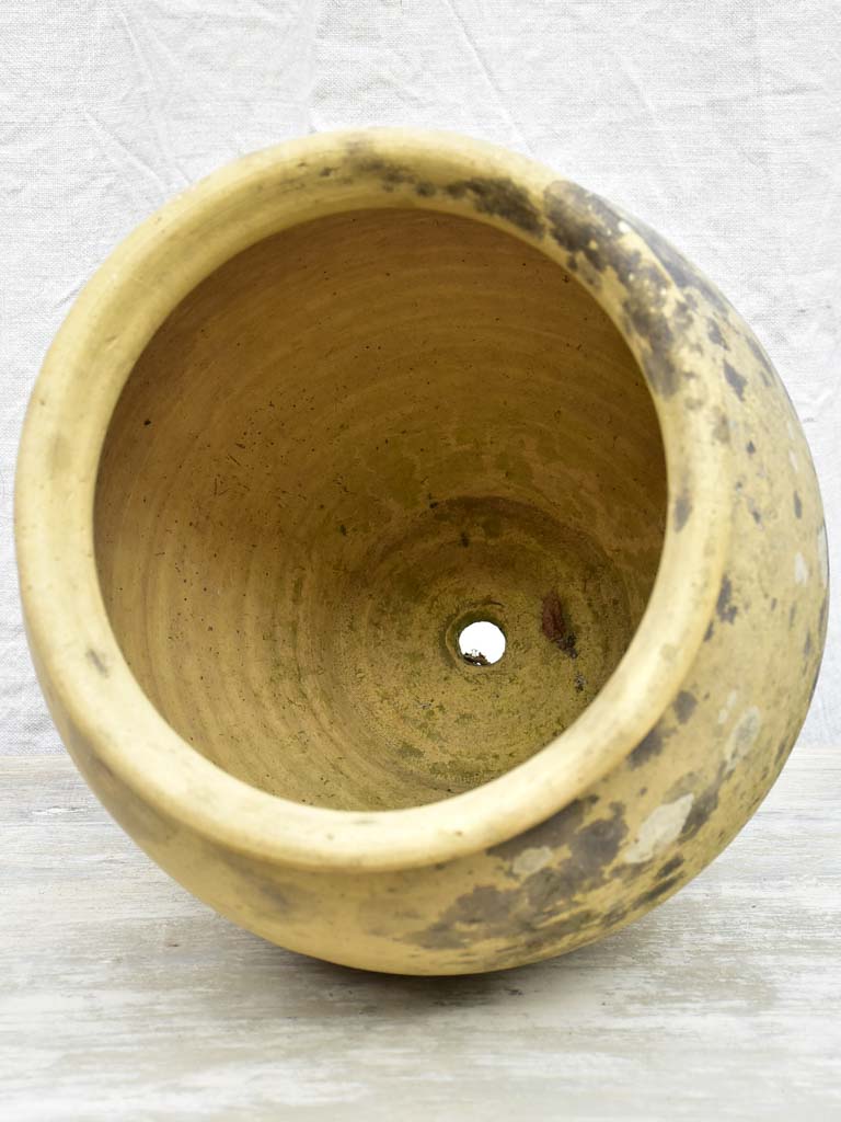 Large antique French confit pot, un-glazed 14½"