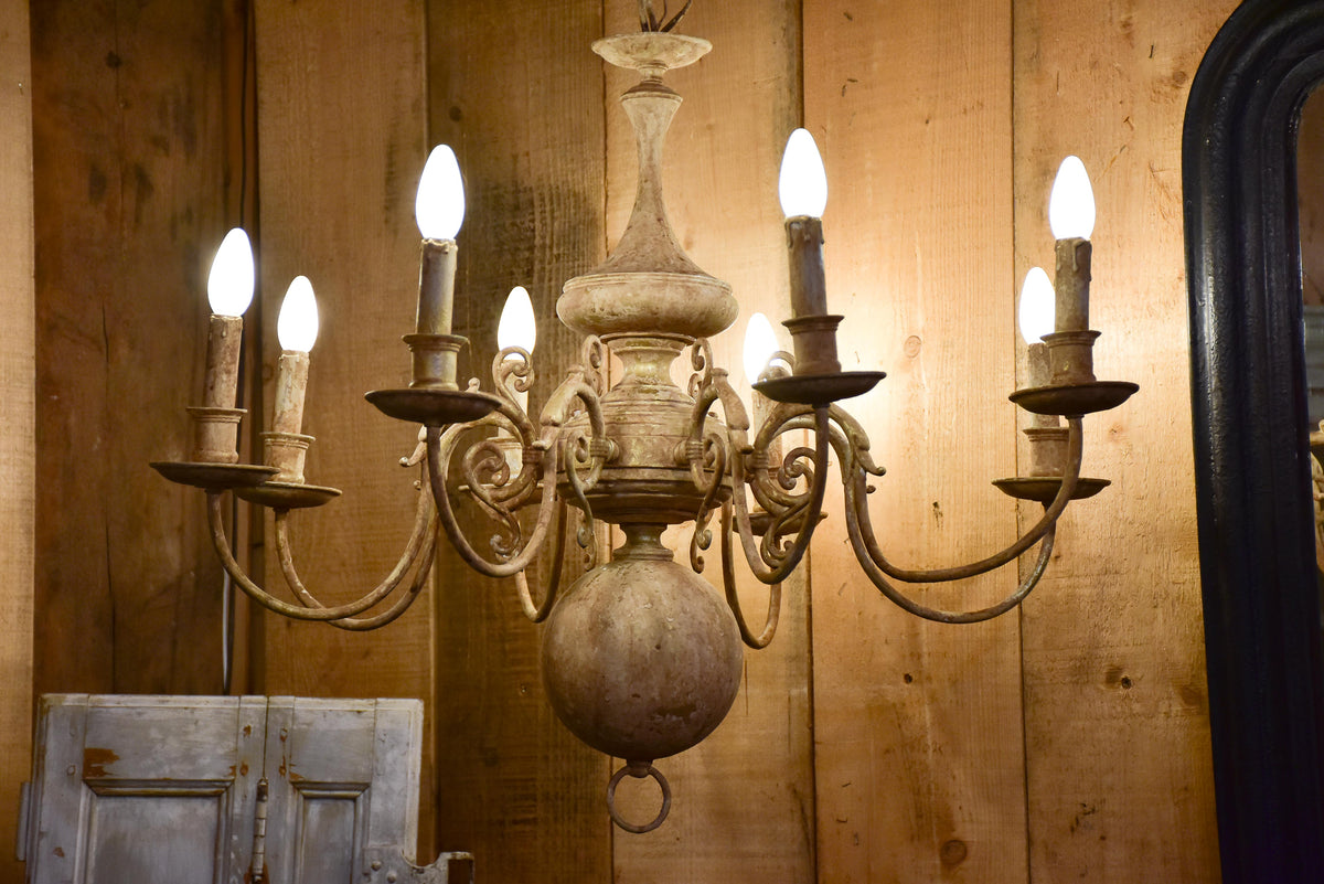 Large French chandelier - bronze and copper