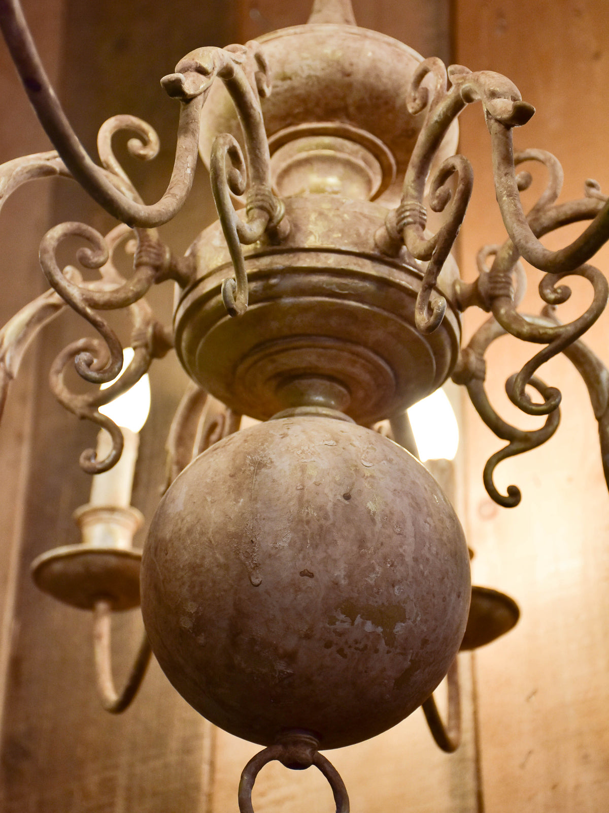 Large French chandelier - bronze and copper
