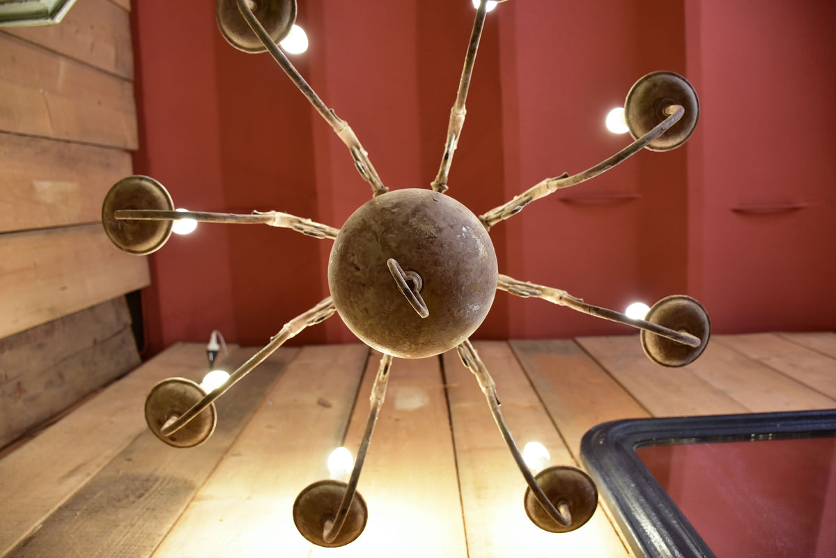 Large French chandelier - bronze and copper