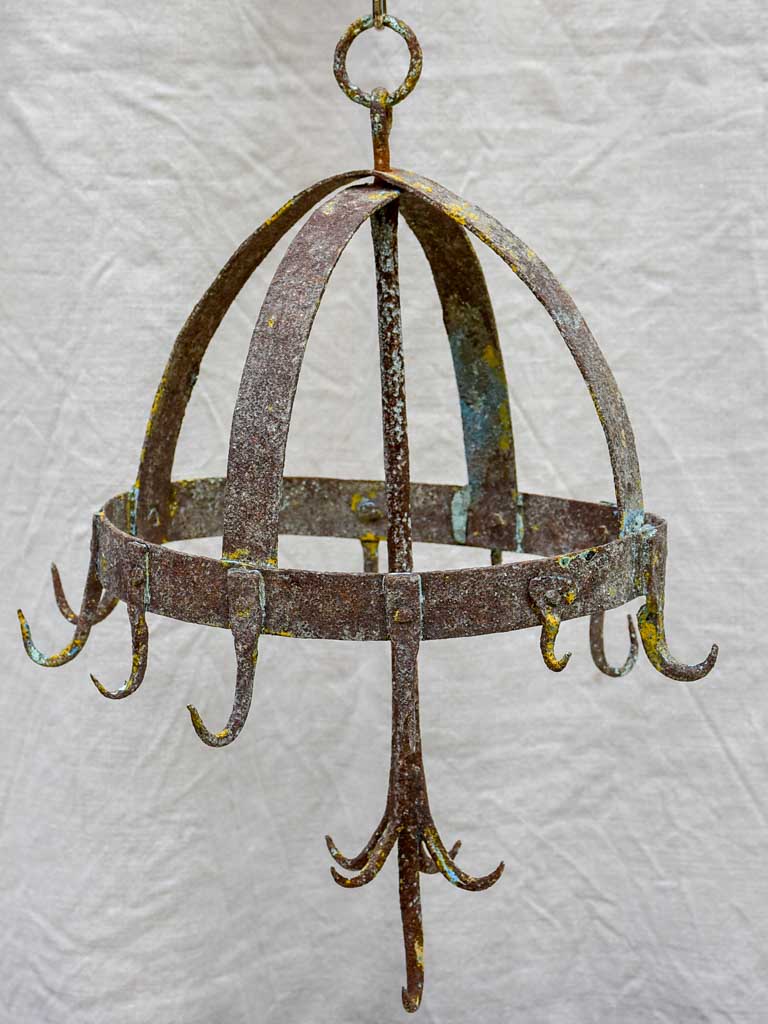 Antique French butcher's sausage display hooks