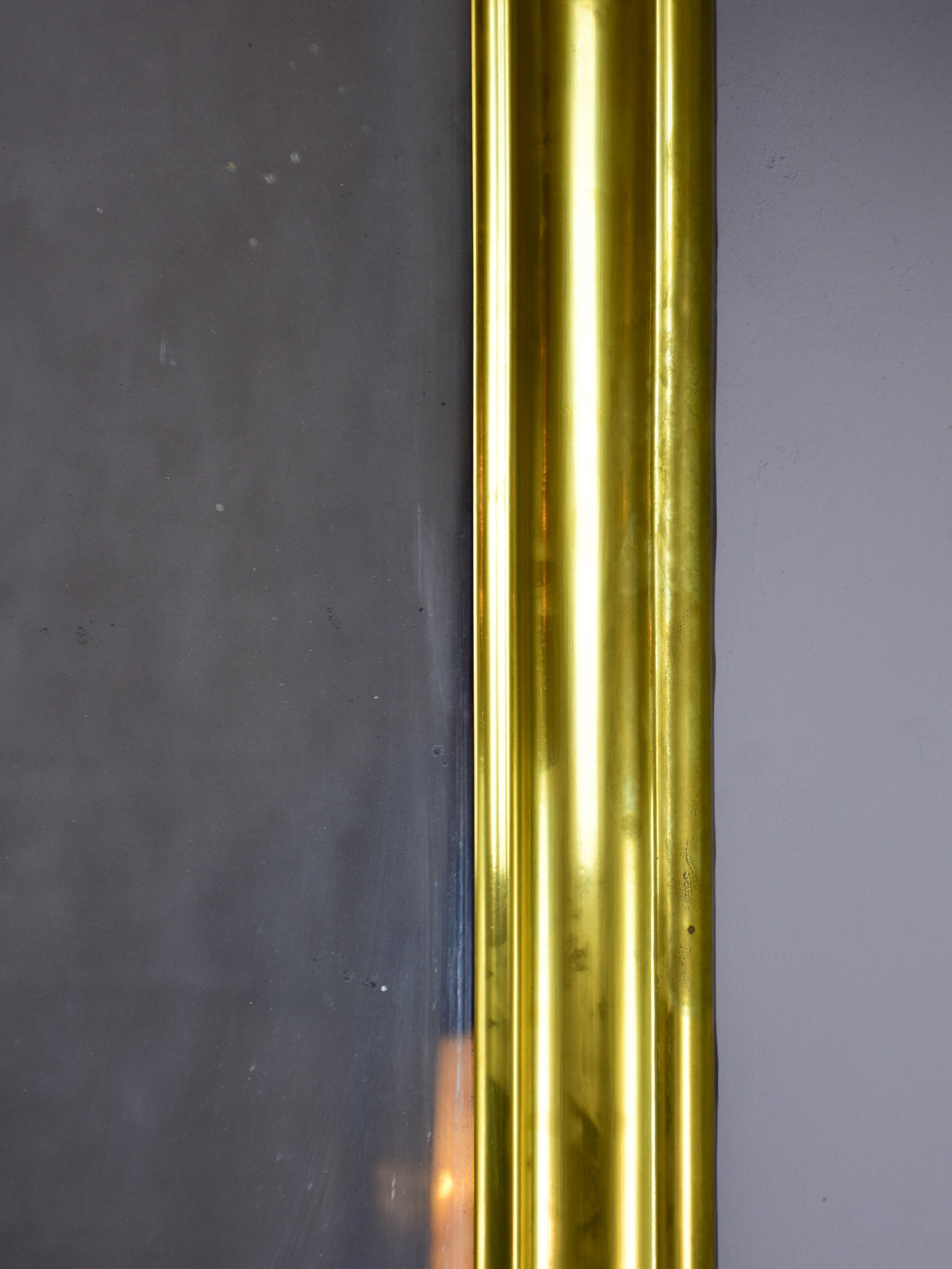 Antique French bistro mirror with brass frame