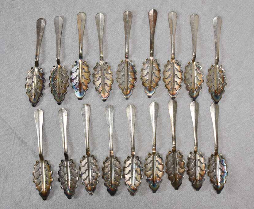 Collection of 18 absinthe spoons from the early twentieth-century