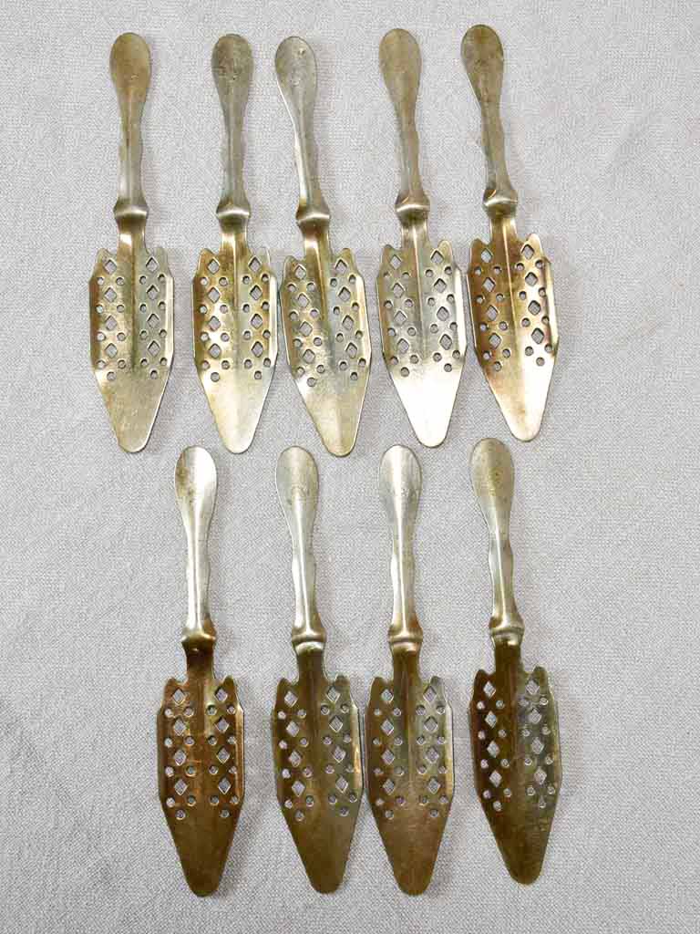 Collection of 9 absinthe spoons from the early twentieth-century
