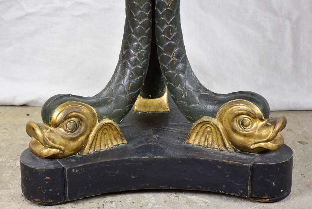 Black and gold leaf antique table