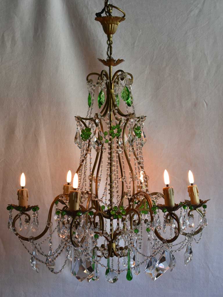 1930s crystal, Murano glass pendants