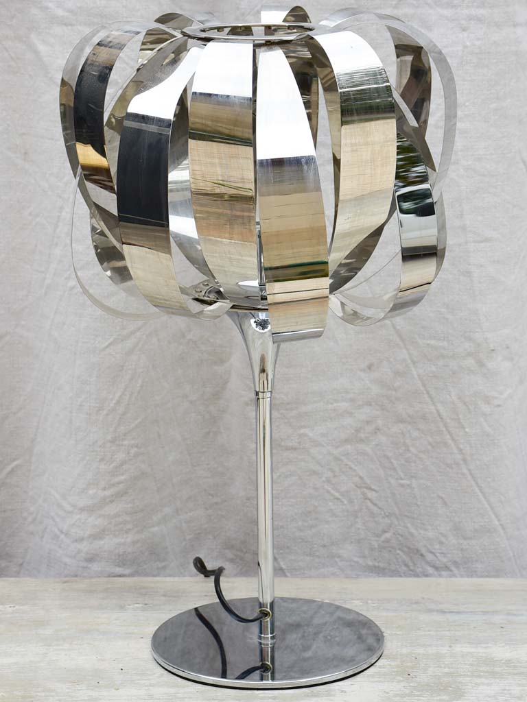 Vintage silver strap table lamp