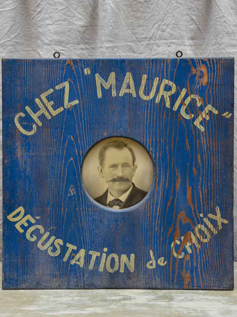 Antique French wooden sign - Chez Maurice