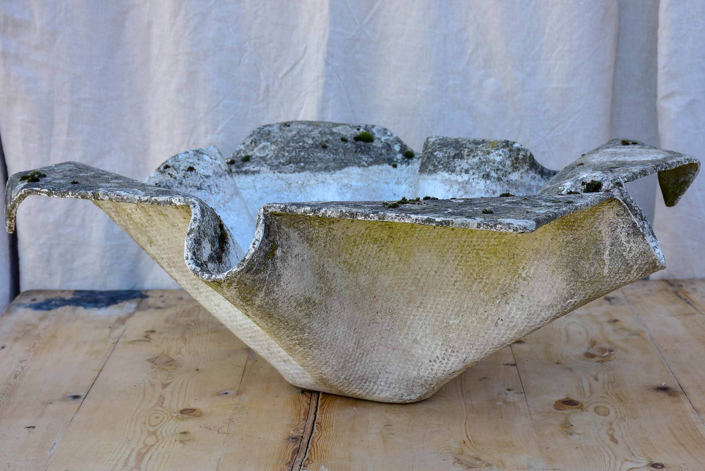 Pair of original mid-century Willy Guhl handkerchief planters - large