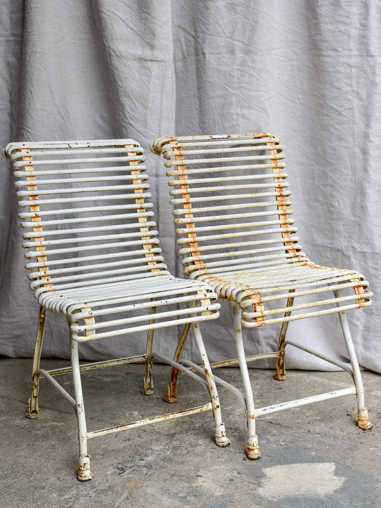 Pair of antique French garden chairs - Saint Sauveur Arras - hoof feet
