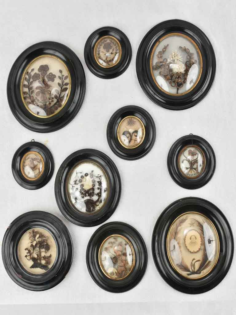 Collection of 10 oval Napoleon III Reliquaries