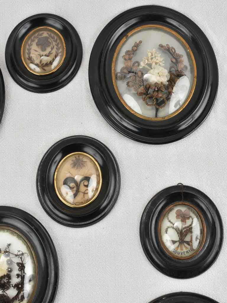 Collection of 10 oval Napoleon III Reliquaries