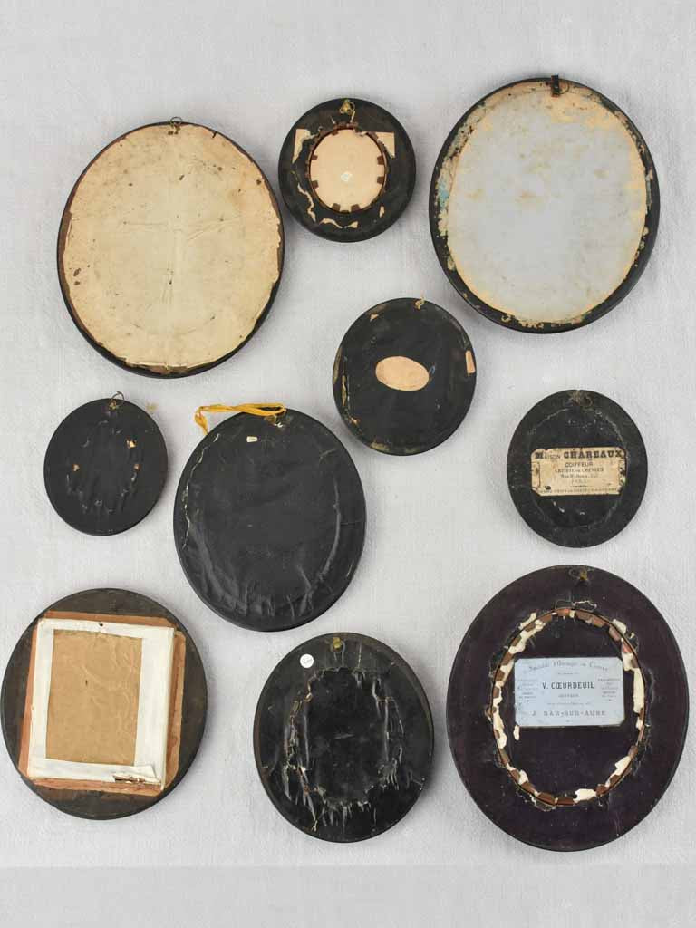 Collection of 10 oval Napoleon III Reliquaries