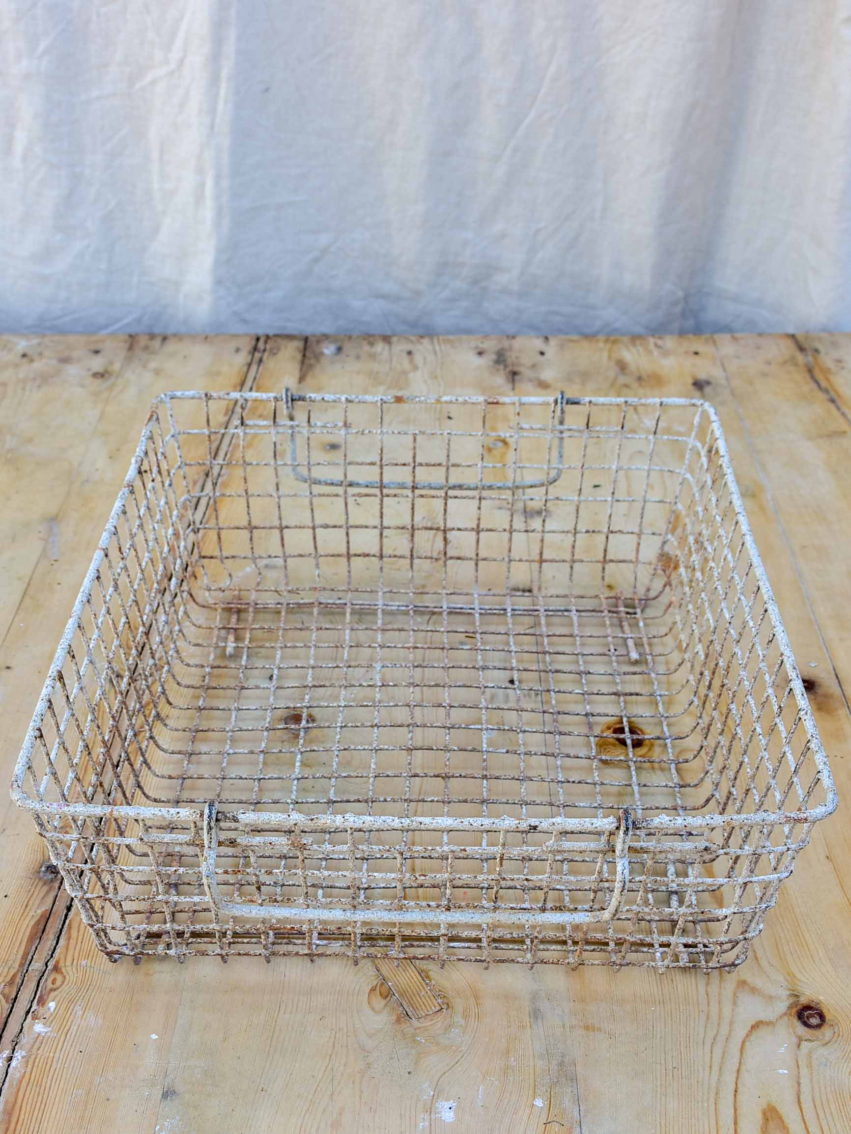 Large rustic iron basket - 1960's
