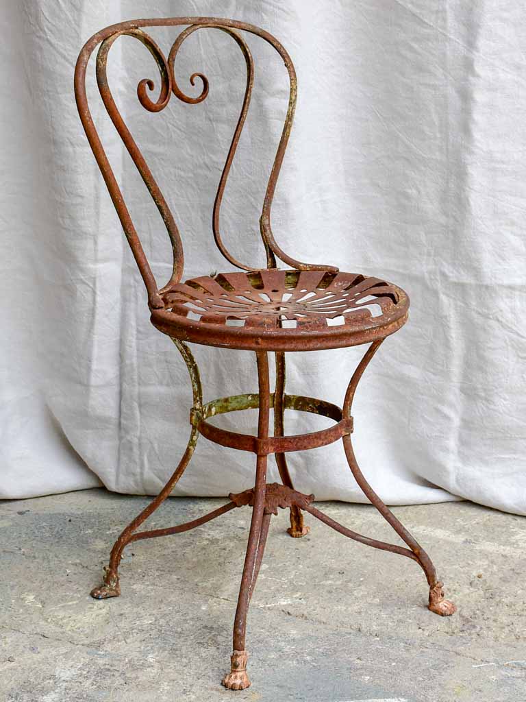 Antique French garden chair branded Arras