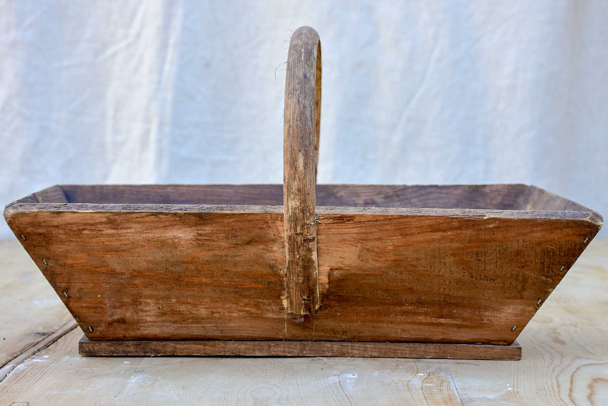 Vintage French wooden basket for harvesting fruit