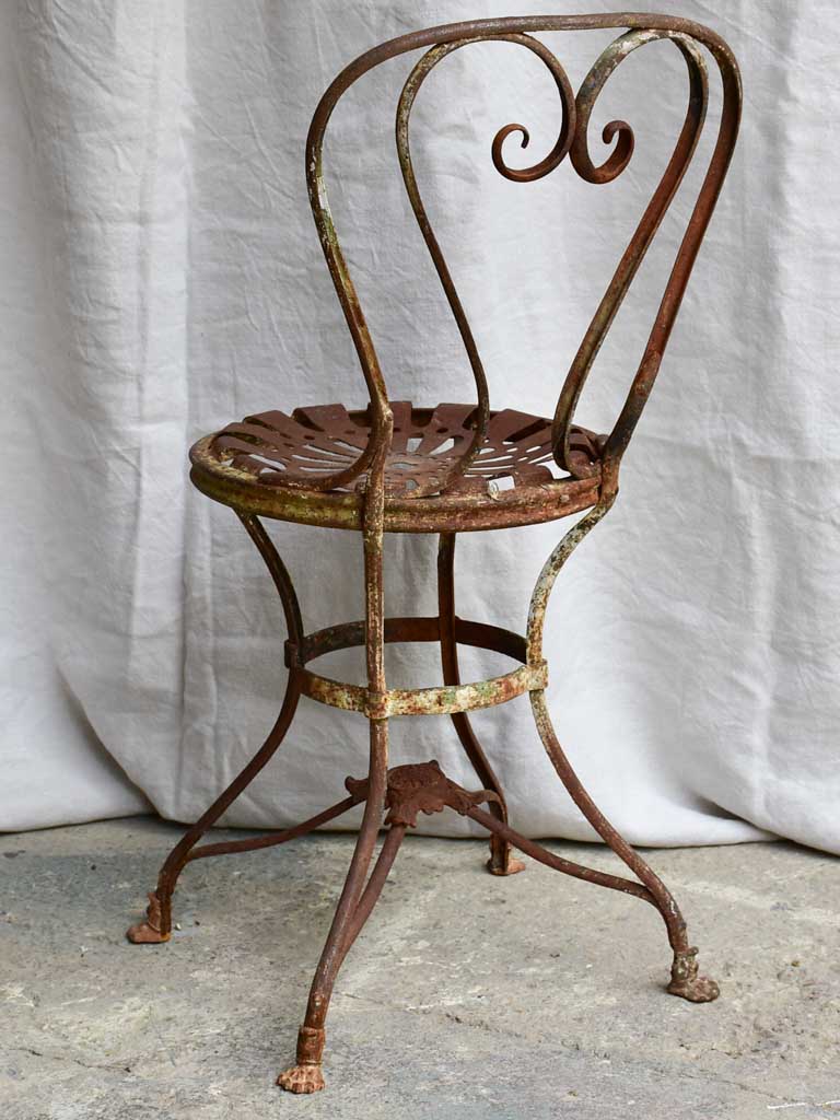 Antique French garden chair branded Arras