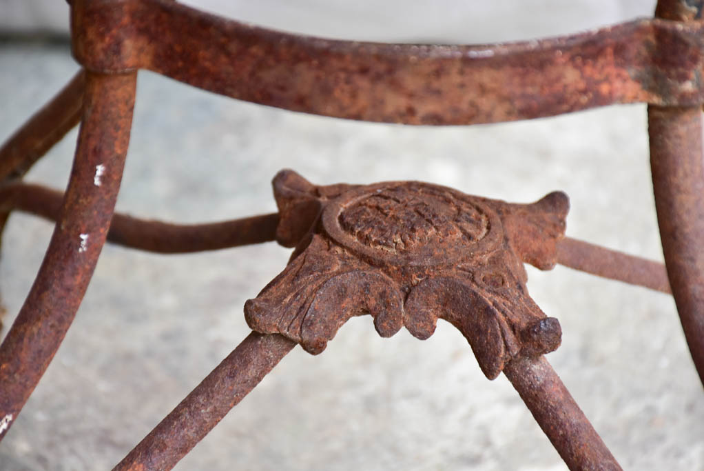 Antique French garden chair branded Arras