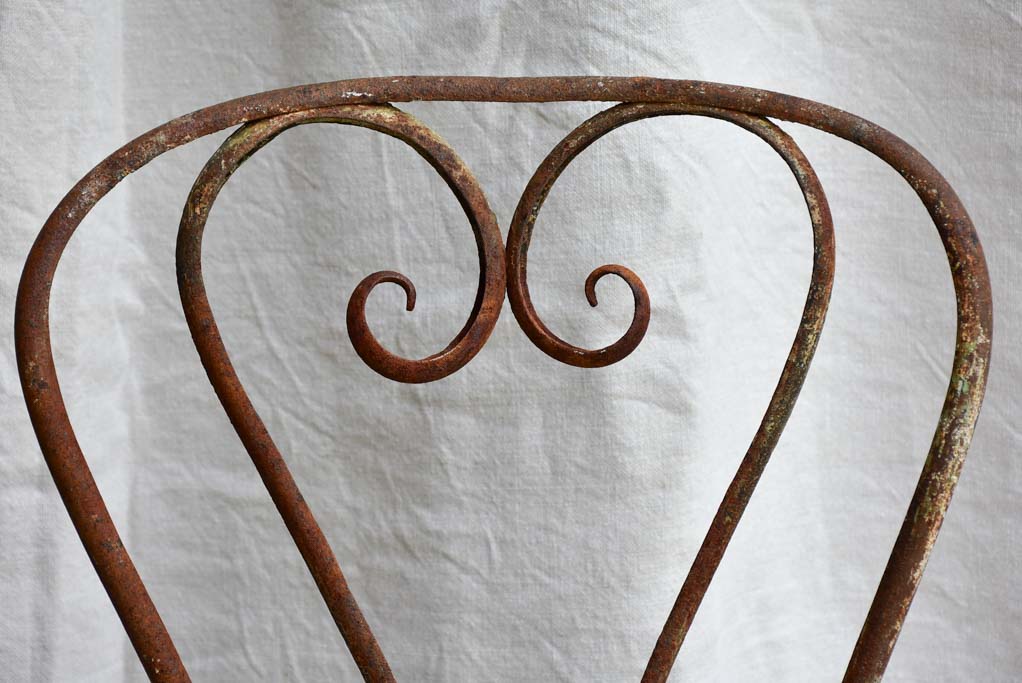 Antique French garden chair branded Arras