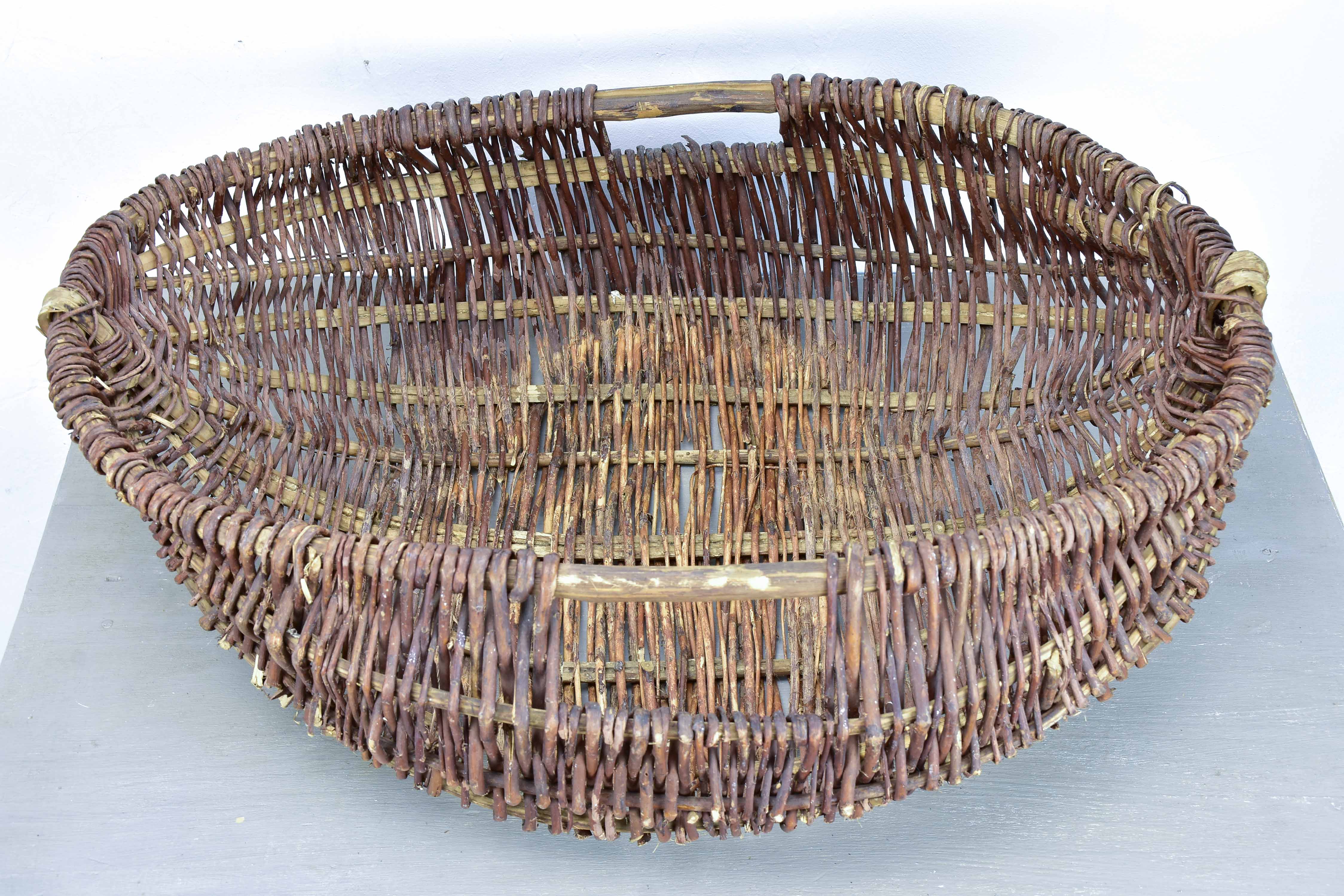 Large vintage French harvest basket