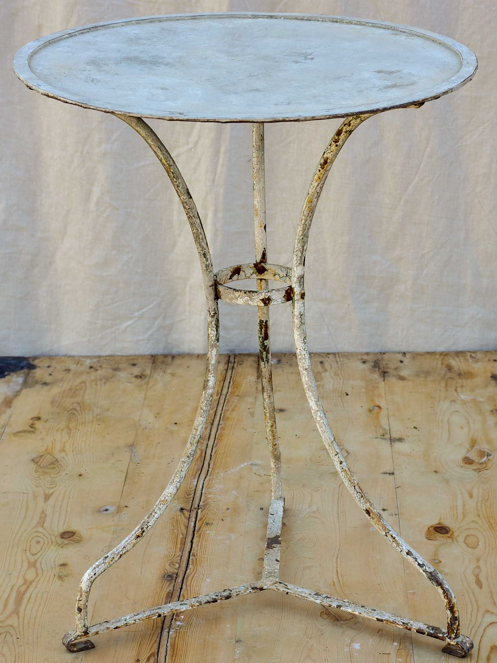 Antique French round garden table - iron