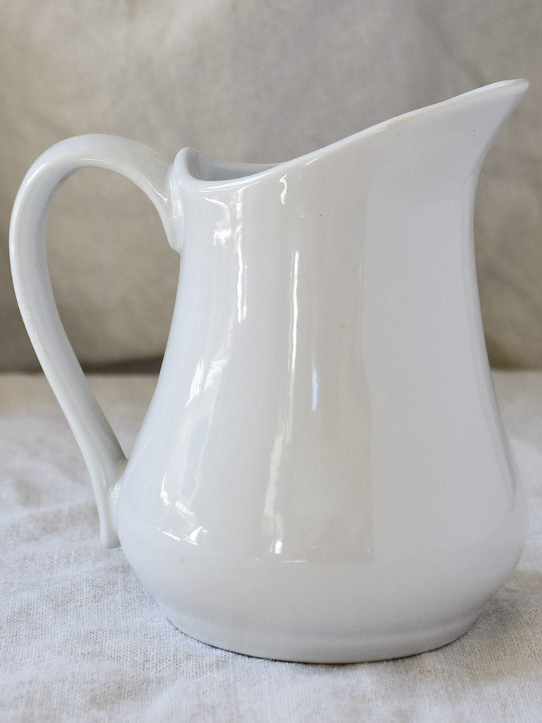 Antique French faience pitcher - white