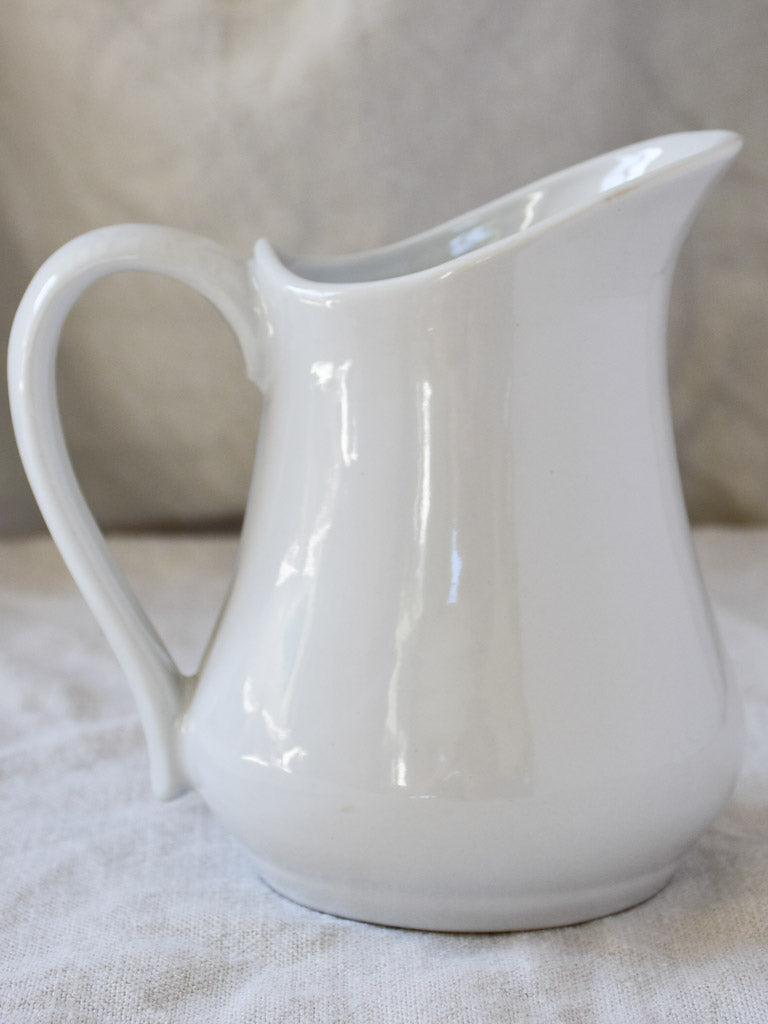 Antique French faience pitcher - white