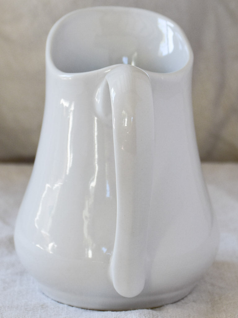 Antique French faience pitcher - white
