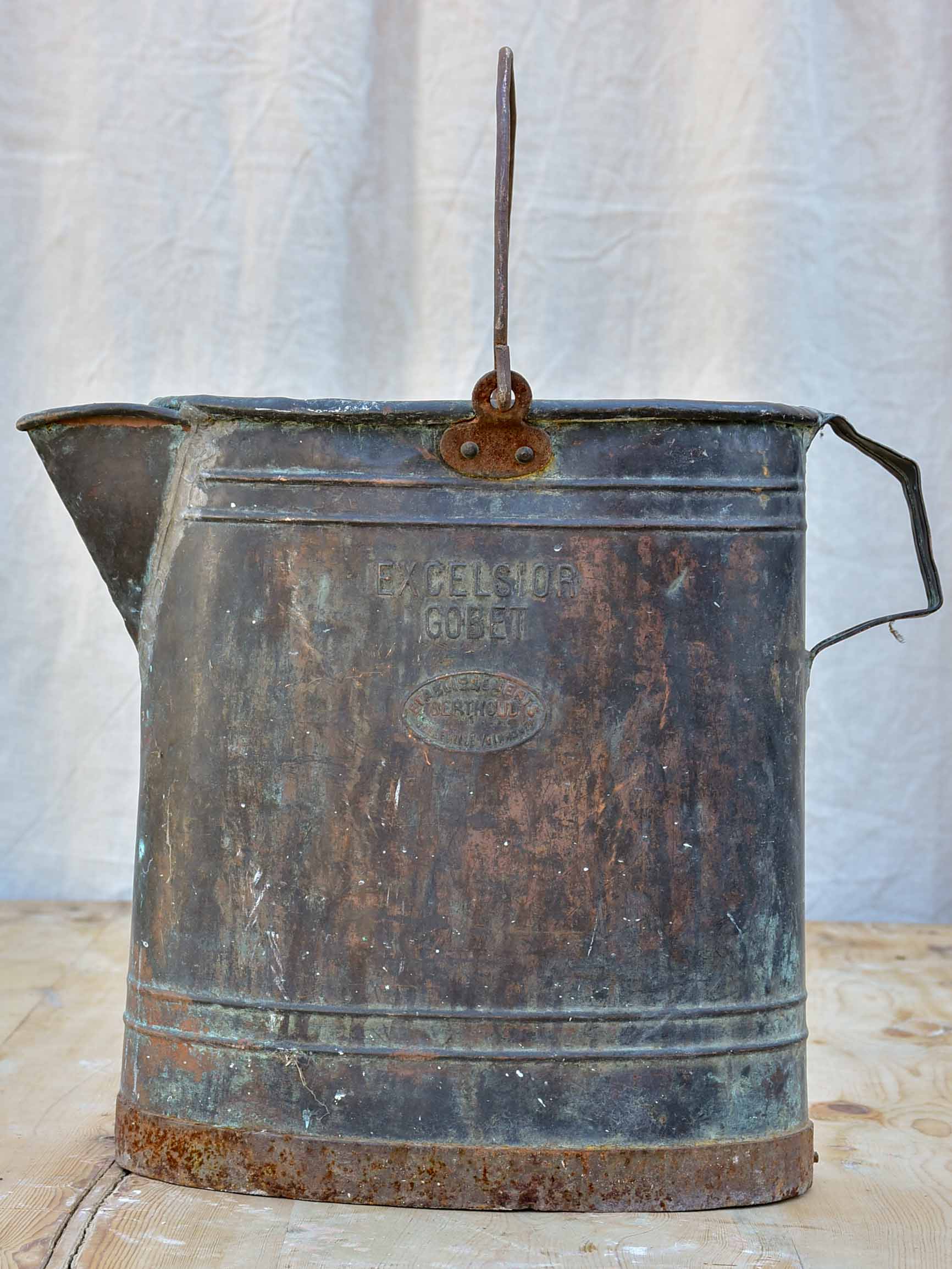 Antique French copper pouring can