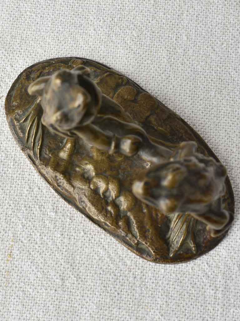 Rare miniature bronze sculpture - boxing Frogs 'French boxing' - 19th century