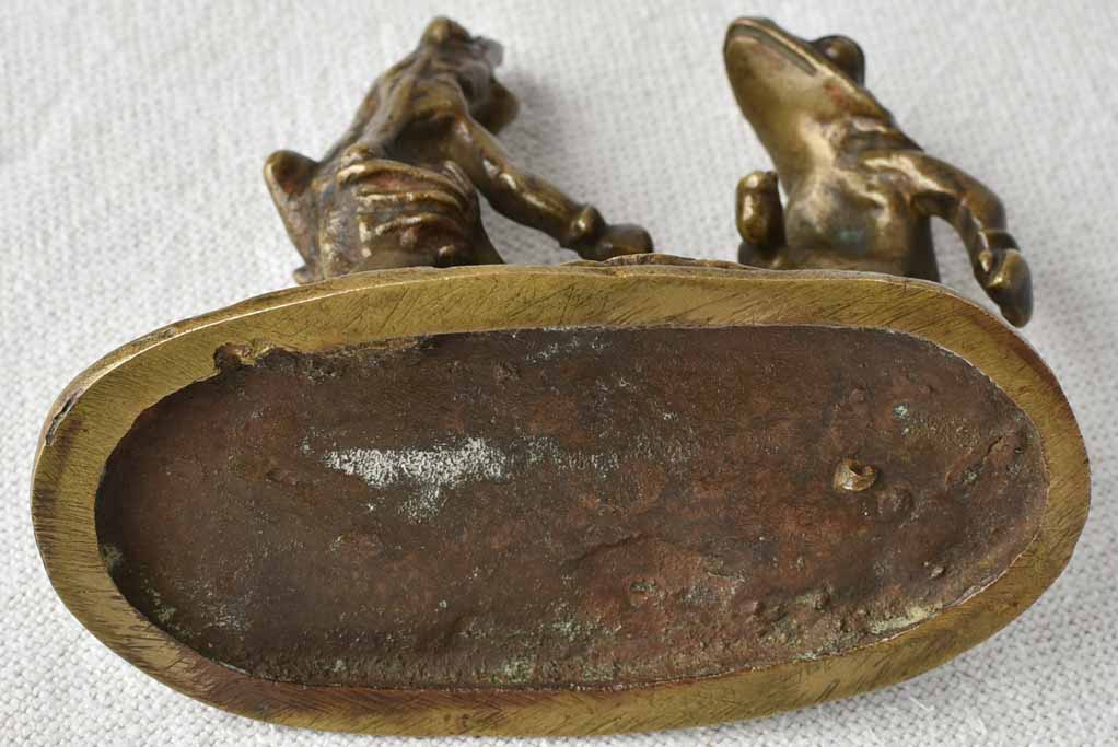 Rare miniature bronze sculpture - boxing Frogs 'French boxing' - 19th century