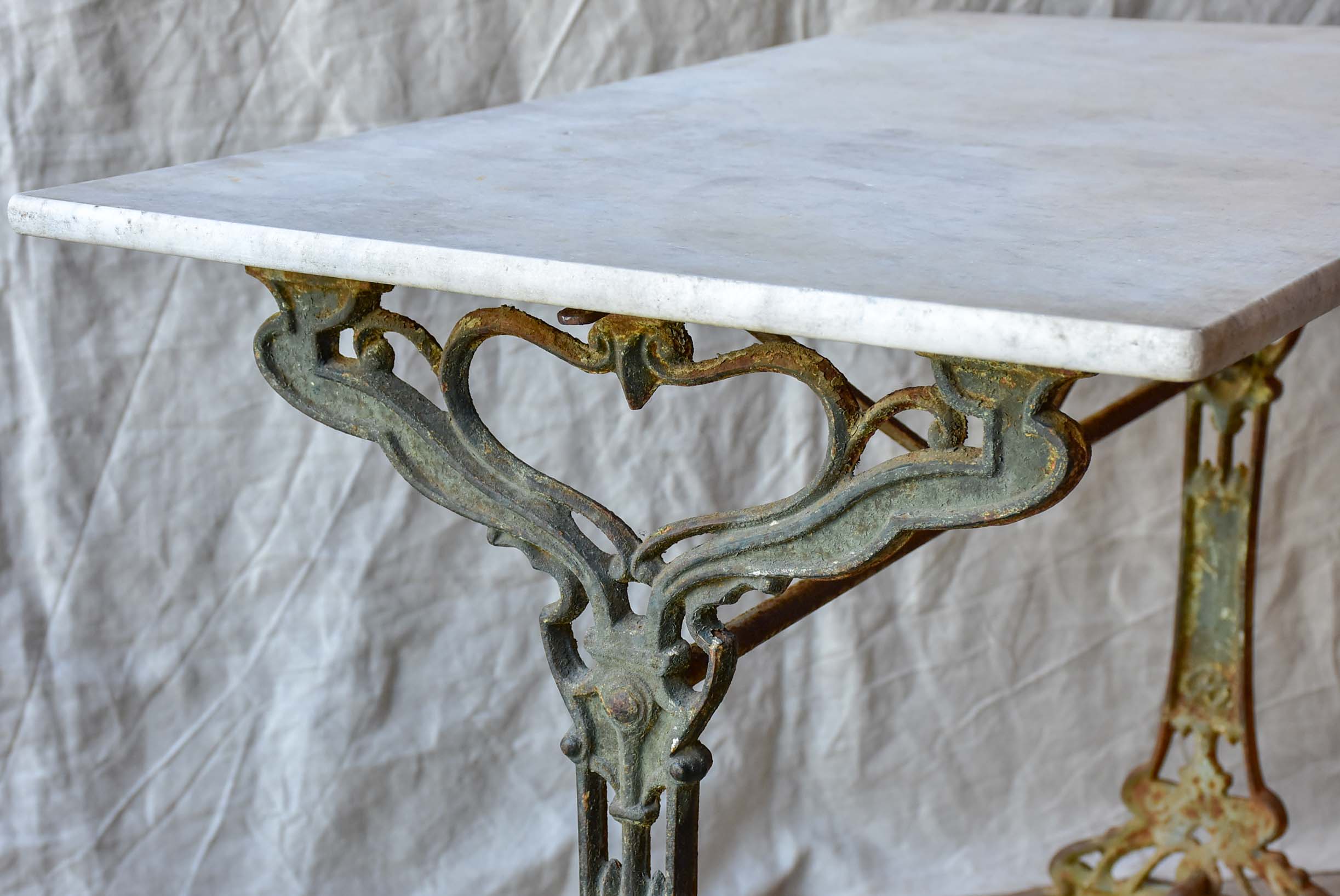 Art Nouveau marble top bistro table