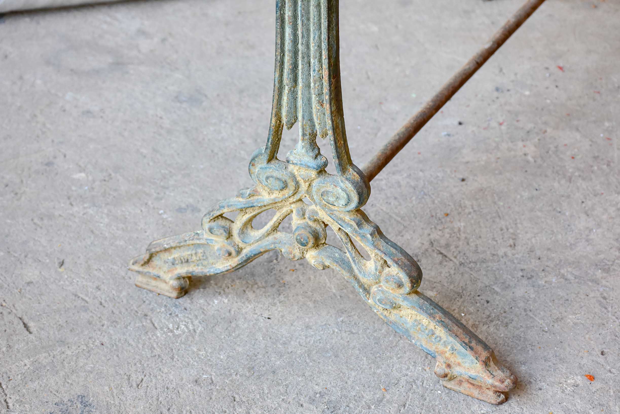 Art Nouveau marble top bistro table